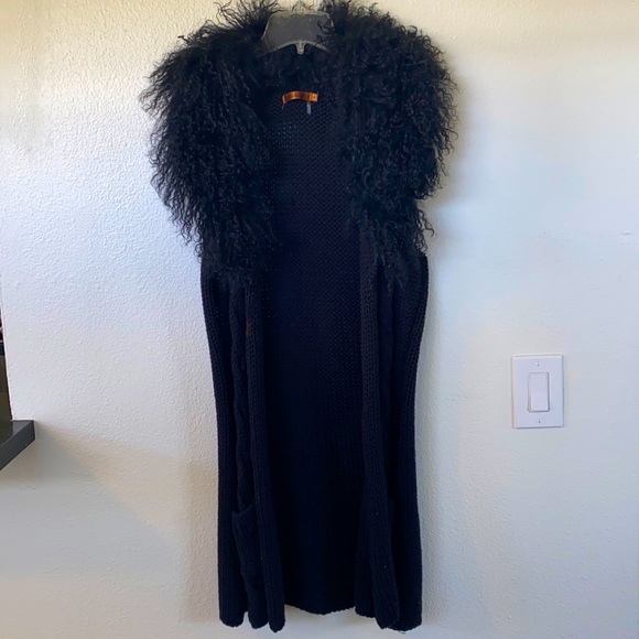 BELLDINI Chunky Knit Goat Fur Cardigan - Picture 4 of 15